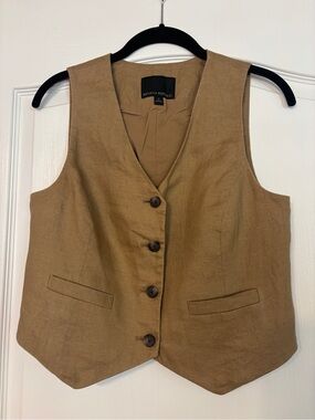 Banana Republic Women's Camel Linen-Blend Vest